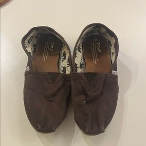 TOMS Chocolate Canvas Slip-Ons